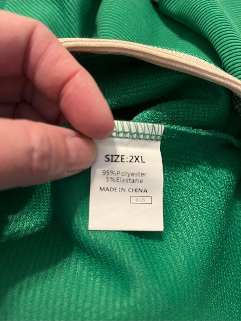Green Shift Dress with Cream Trim — Womens 2XL Dress - Picture 7 of 8